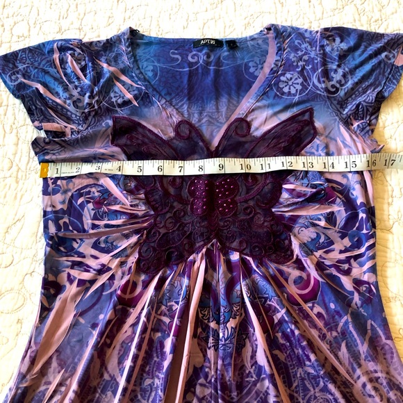 APT. 9 Y2K Babydoll Butterfly Floral Top Size S - Picture 5 of 9